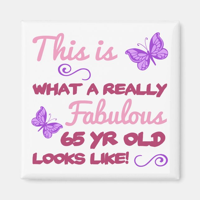 Fabulous 65e Birthday Magnet (Framsidan)