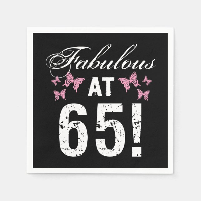 Fabulous 65e Birthday Pappersservett (Framsidan)