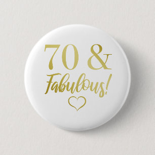 Fabulous 70 Birthday (Guld) Knapp