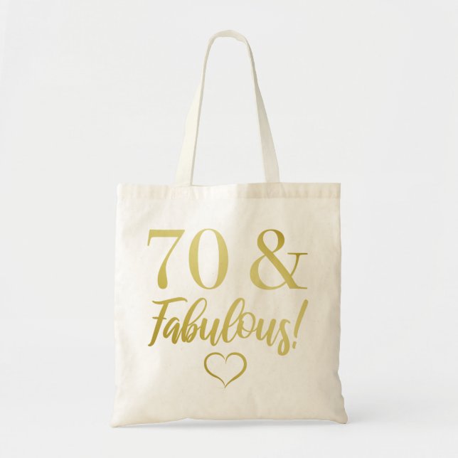 Fabulous 70 Birthday (Guld) Tygkasse (Framsidan)