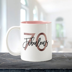 Fabulous 70:e Den moderna Eleganten Ro Guld föde Två-Tonad Mugg