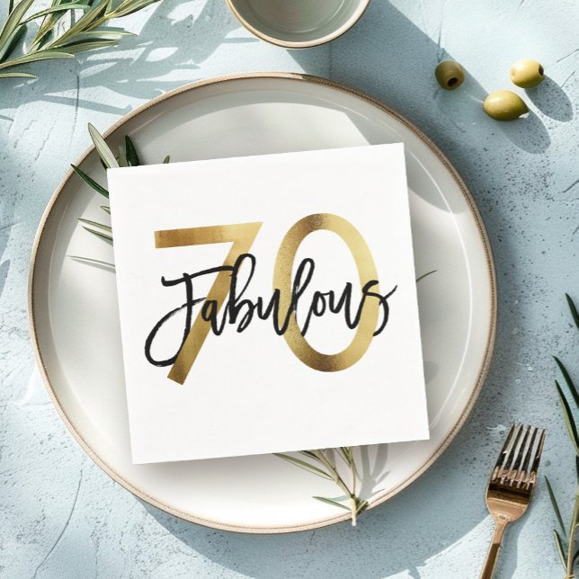 Fabulous 70:e | Den moderna Elegantens Chic Guld f Pappersservett (Skapare uppladdad)