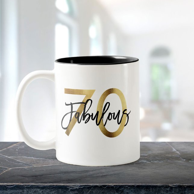 Fabulous 70:e | Den moderna Elegantens Chic Guld f Två-Tonad Mugg (Skapare uppladdad)