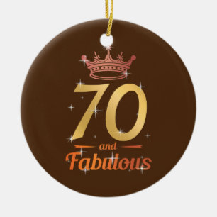 Fabulous 70:e födelsedagsapparat 70 år gammal Ma Julgransprydnad Keramik