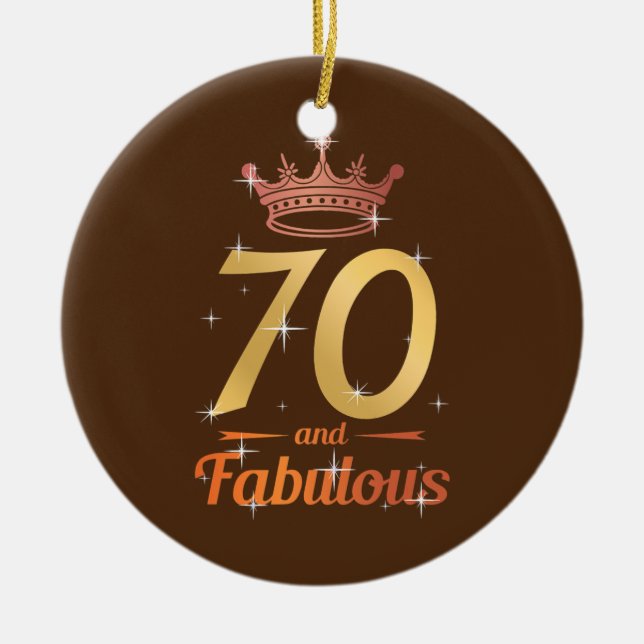 Fabulous 70:e födelsedagsapparat 70 år gammal Mamm Julgransprydnad Keramik (Framsidan)