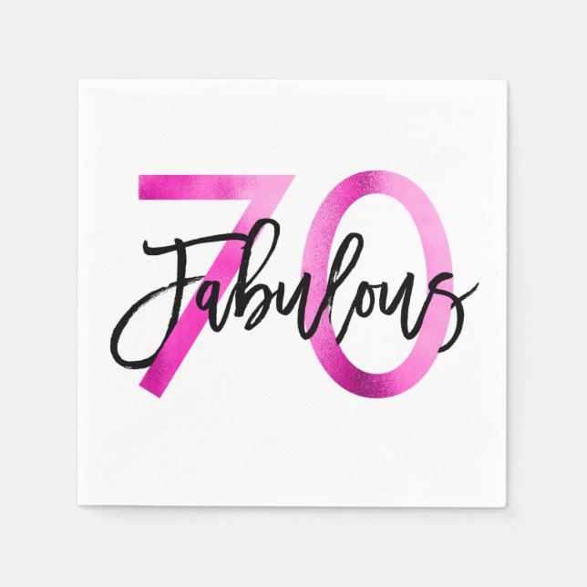 Fabulous 70:e | Rosa i modern Elegant Chic Pappersservett (Framsidan)