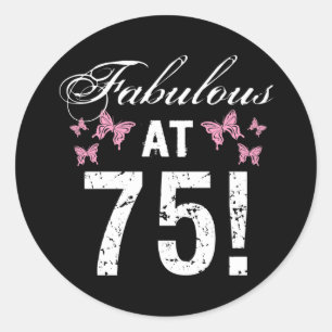 Fabulous 75:e Birthday Runt Klistermärke