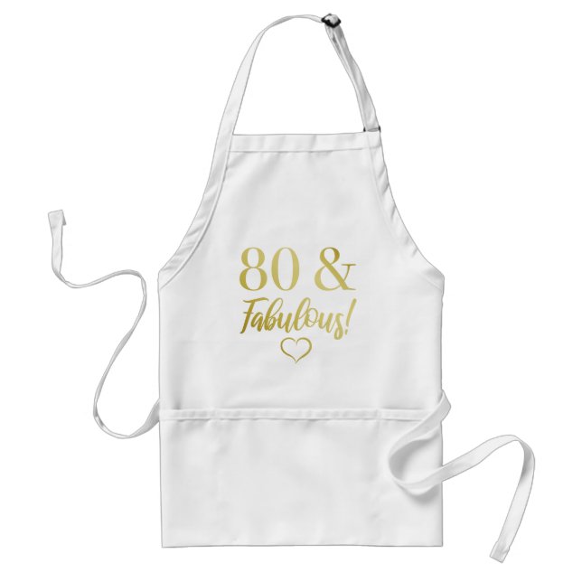 Fabulous 80 Birthday (Guld) Förkläde (Framsidan)
