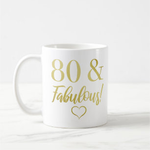 Fabulous 80 Birthday (Guld) Kaffemugg