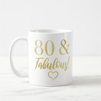 Fabulous 80 Birthday (Guld) Kaffemugg