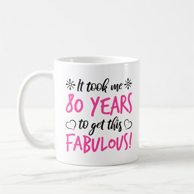 Fabulous 80:e födelsedagen kaffemugg (Vänster)