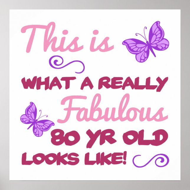 Fabulous 80:e födelsedagen poster (Framsidan)