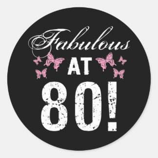 Fabulous 80:e födelsedagen runt klistermärke