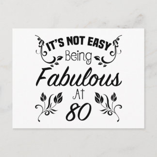 Fabulous 80:e födelsedagen vykort
