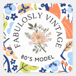 Fabulous 80's Model Fyrkantigt Klistermärke