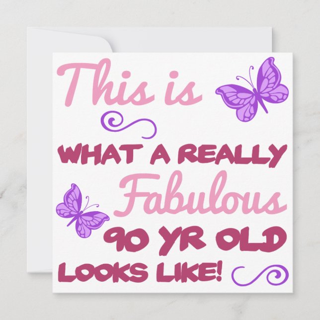 Fabulous 90:e Birthday Kort (Framsida)