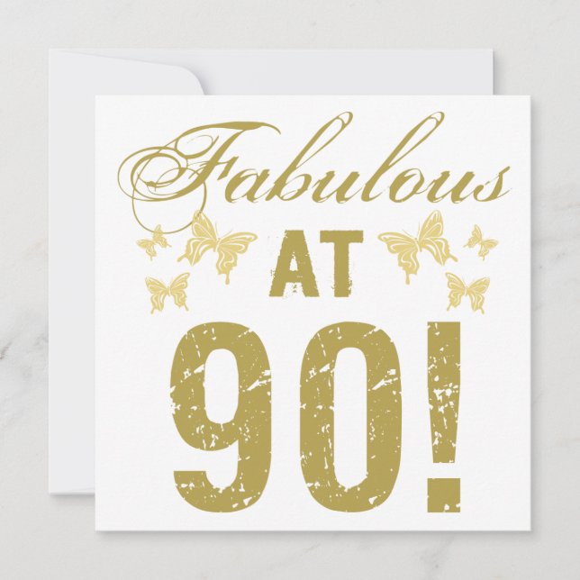Fabulous 90:e Birthday Kort (Framsida)