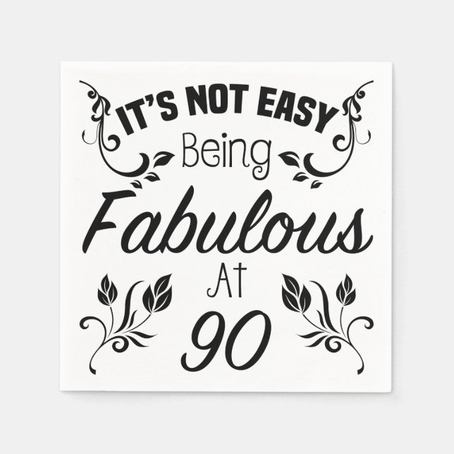Fabulous 90:e Birthday Pappersservett (Framsidan)