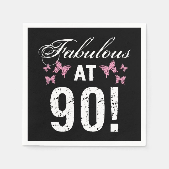Fabulous 90:e Birthday Pappersservett (Framsidan)
