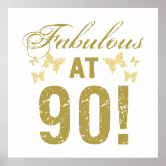 Fabulous 90:e Birthday Poster