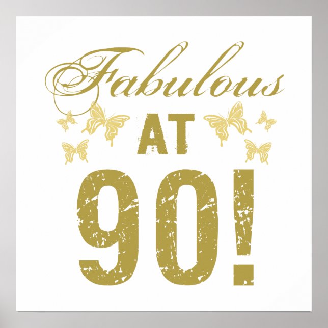 Fabulous 90:e Birthday Poster (Framsidan)