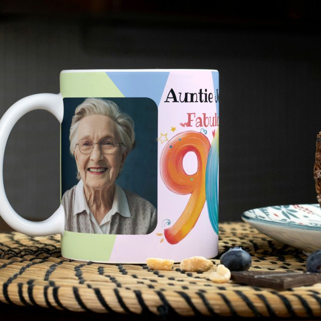 Fabulous 90 nittonårspresent 90 år gammal 90:e Två-Tonad mugg (Skapare uppladdad)