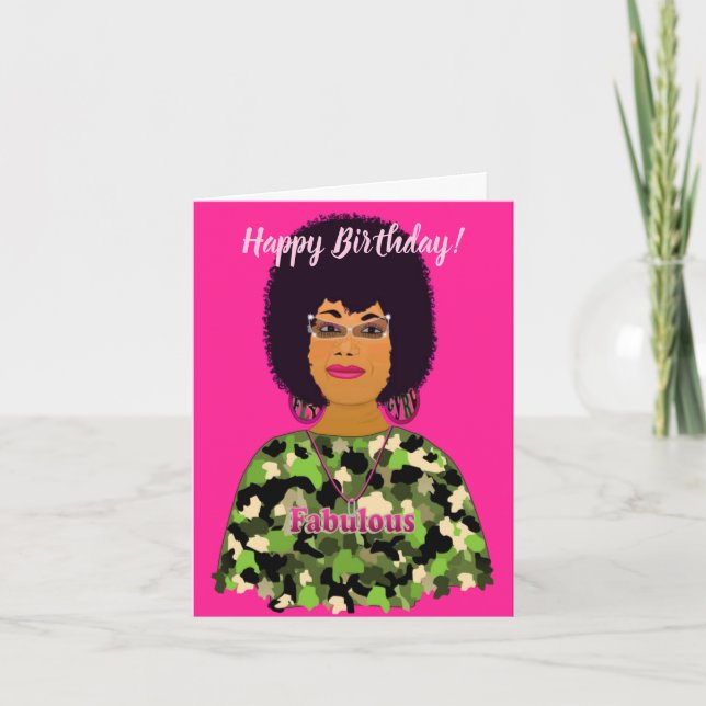 Fabulous African American Camouflage Birthday Kort (Framsida)