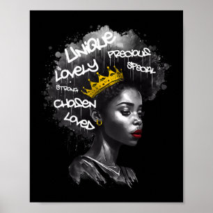Fabulous Afro Black Woman med inflytande på Ord oc Poster