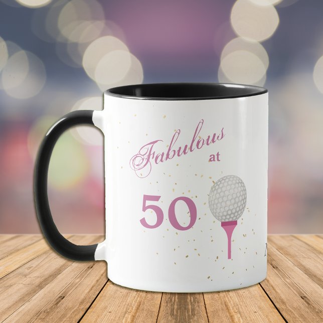 Fabulous at 50 Golf Personlig Mugg (Skapare uppladdad)