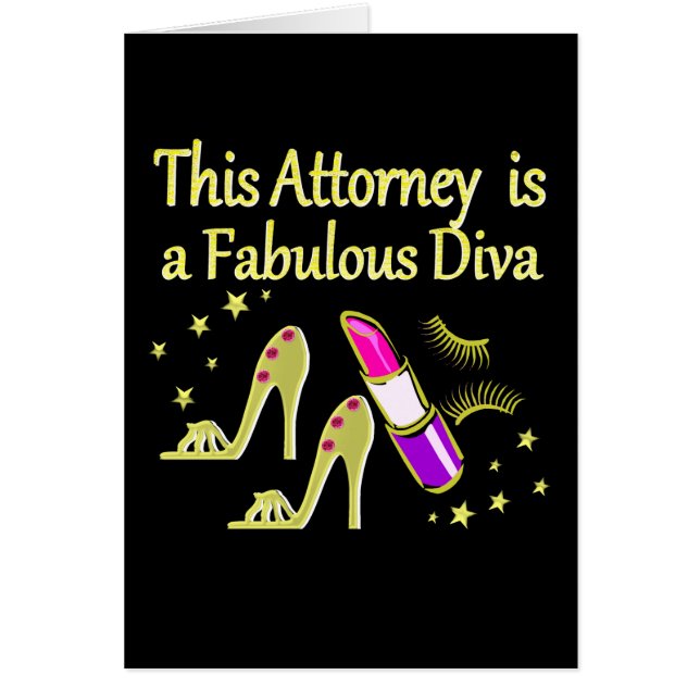 FABULOUS ATTORNEY DIVA DESIGN HÄLSNINGSKORT (Framsidan)