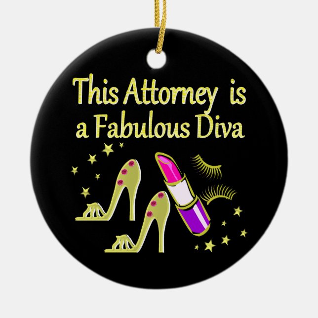 FABULOUS ATTORNEY DIVA DESIGN JULGRANSPRYDNAD KERAMIK (Framsidan)