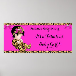 Fabulous Baby Shower Baby Cute Girl Leopard Rosa 2 Poster