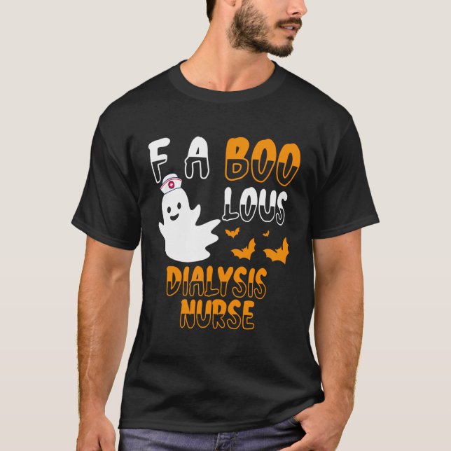 Fabulous Boo Crew Dialysis Nurse Cute Halloween Co T Shirt (Framsida)