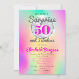 Fabulous Disco Tie Dye Rosa Chic Birthday Inbjudningar