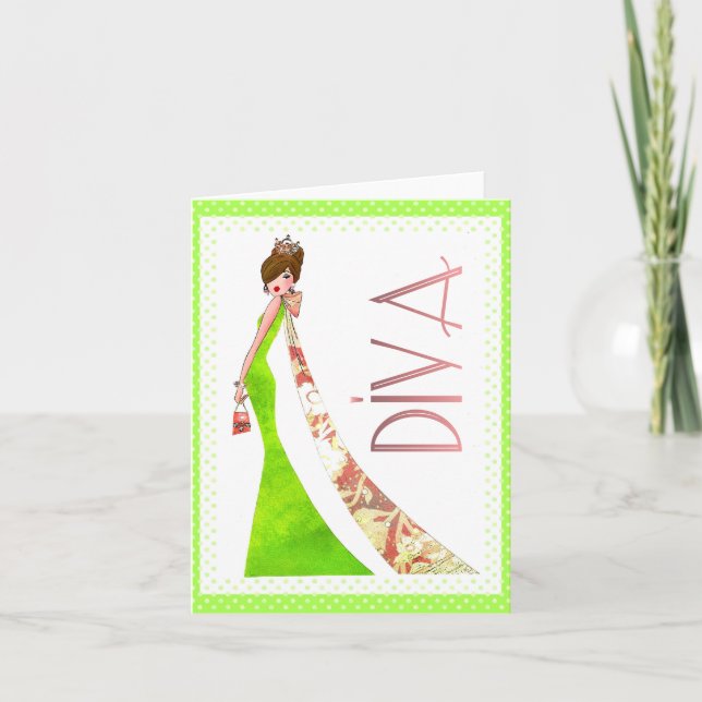 Fabulous Diva Notecards Kort (Framsida)
