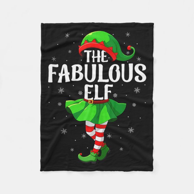 Fabulous Elf Christmas Girls Women Elf Squad Xmas  Fleecefilt (Framsidan)