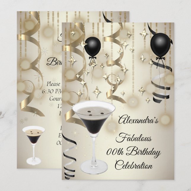 Fabulous Espresso Martini Cocktail Party Spara Datumet (Fram/baksida)