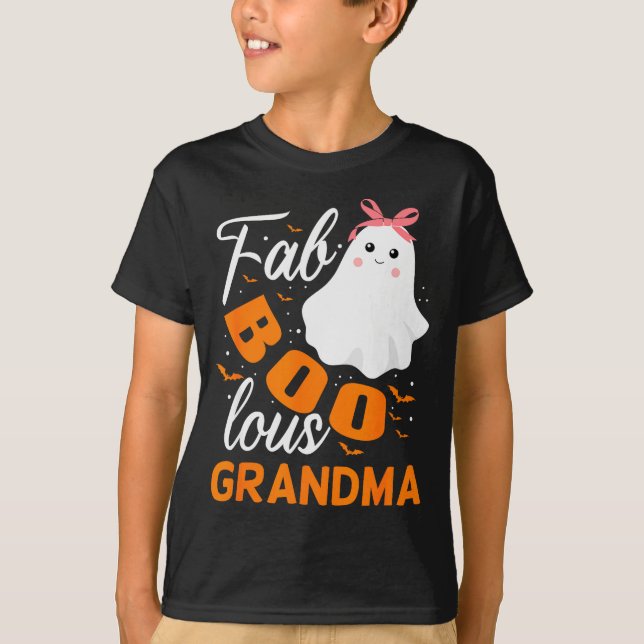 Fabulous Faboolous Grandma Ghost Halloween  T Shirt (Framsida)