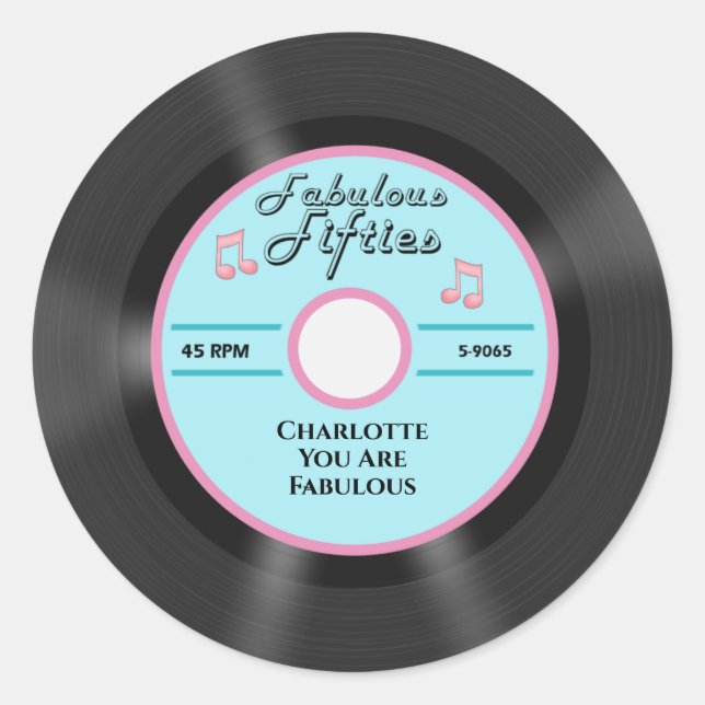 Fabulous Fifties Runt Klistermärke (Framsida)