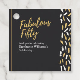 Fabulous Fifty Golden Modern Woman's 50th Birthday Gåvor Etiketter
