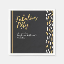 Fabulous Fifty Golden Modern Woman's 50th Birthday Pappersservett