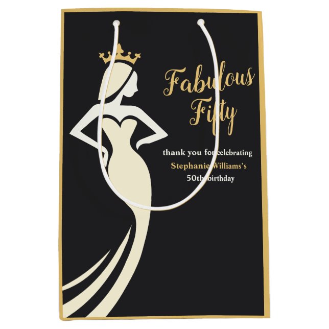 Fabulous Fifty Queen Golden Black 50th Birthday (Framsidan)