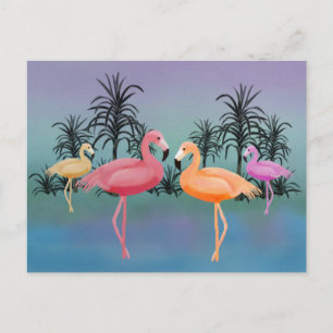 Fabulous Flamingos Vykort