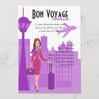 Fabulous Flight Attendant Inbjudningar