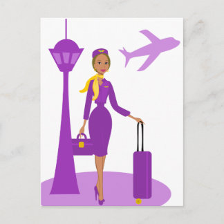 Fabulous Flight Attendant Vykort