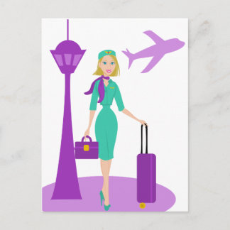 Fabulous Flight Attendant Vykort