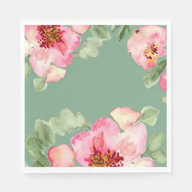 Fabulous Florals Garden Party Bridal Shower Pappersservett (Framsidan)