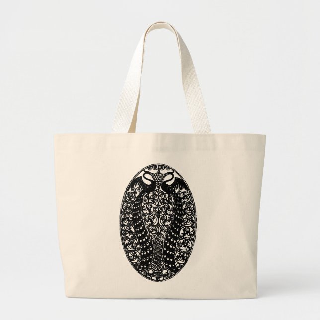 Fabulous Fransk Peacocks Totebag Jumbo Tygkasse (Framsidan)
