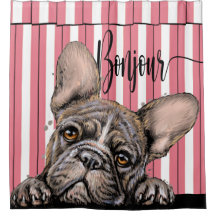 Fabulous Frenchie Fransk Bulldog Shower Curtain