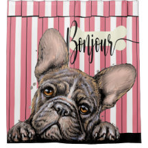 Fabulous Frenchie Fransk Bulldog Shower Curtain